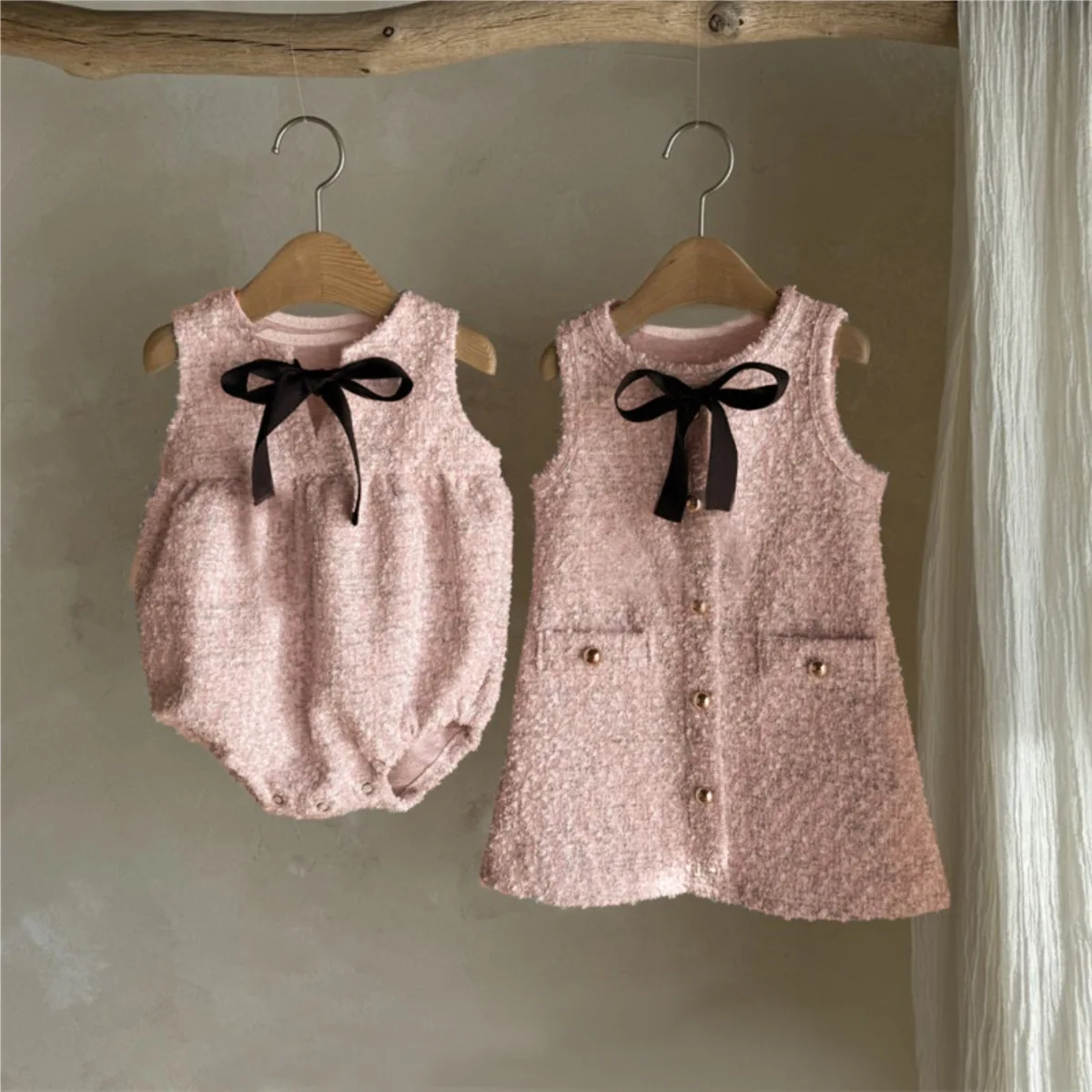 2026 Autumn New Baby Girl Sleeveless Princess Dress Fashion Kids Girls Bow Dress Infant Vest Dress Children Clothes