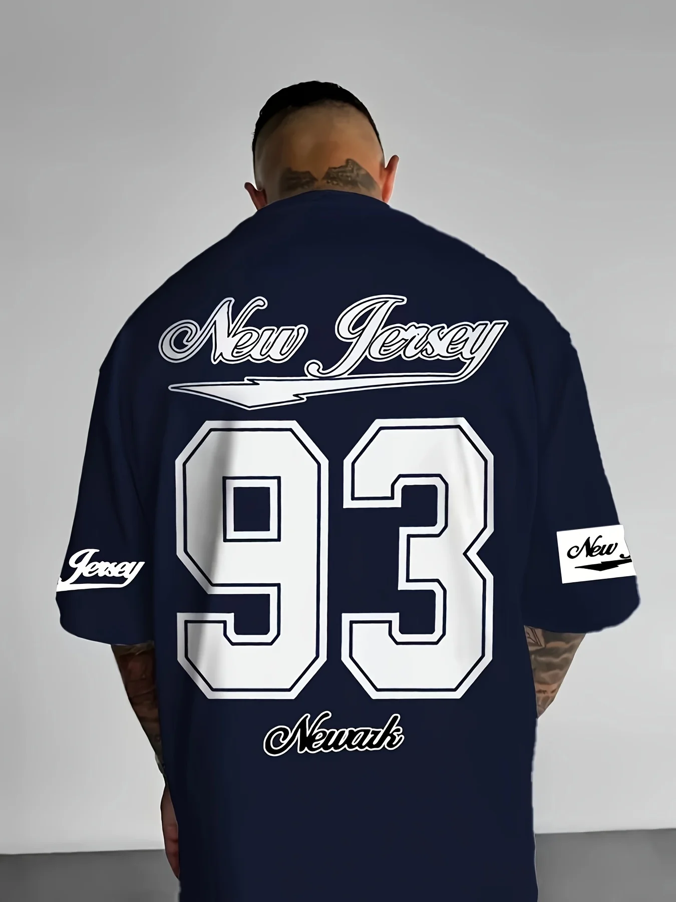 الرجال العصرية رقم 93 الجرافيك المحملة الملابس Crewneck كرة القدم جيرسي قصيرة الأكمام الصيف عادية كبيرة الحجم الرجال الرياضة فضفاض بلايز #3