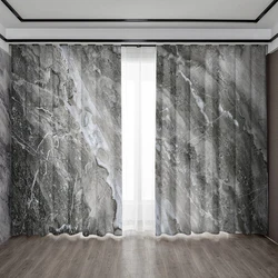 2PC Home Decoration Screen Curtain, Marble Background Screen Curtain Suitable For Kitchen, Coffee Shop, Living Room, Balcony