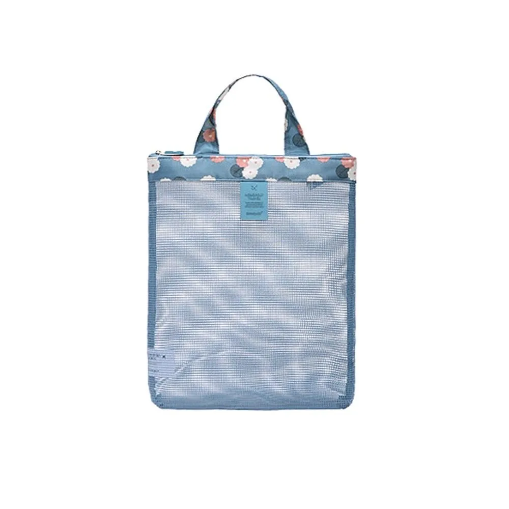 

Fashion Mesh Storage Shower Bag Flower Transparent Cosmetic Bag Multifunction Large Capacity Handbag Outdoor Suppleis