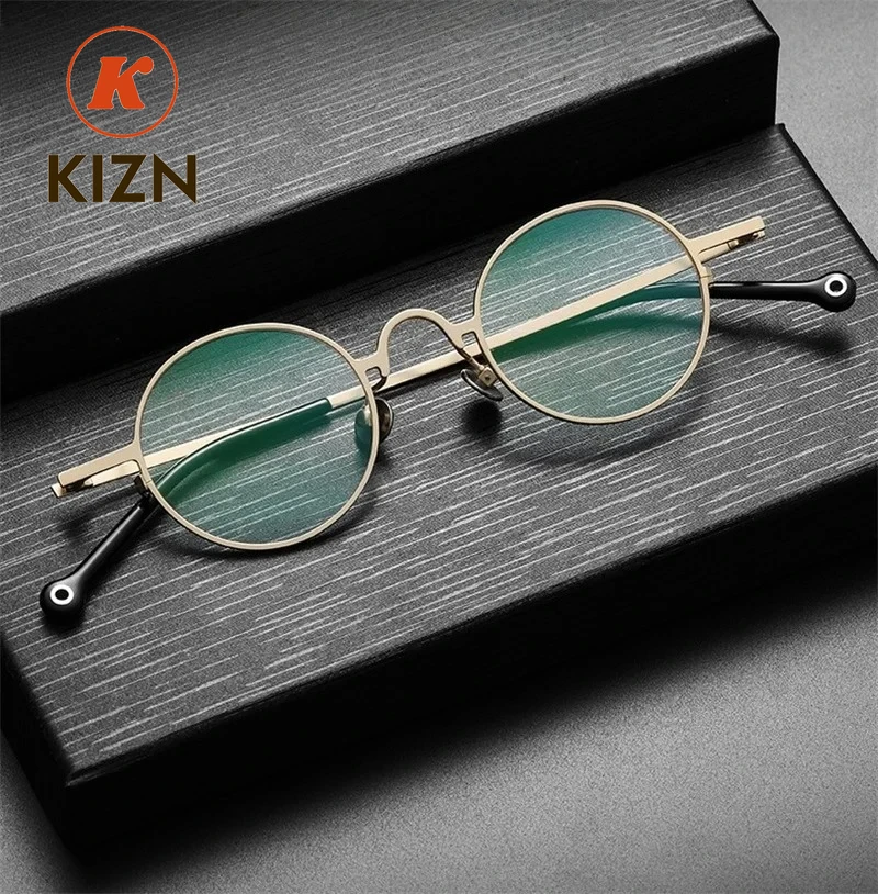 KIZN إطار بصري مستدير للرجال صغير Gafas نظارات عصرية للنساء نظارات مرنة خفيفة كلاسيكية للعدسات الطبية العالية