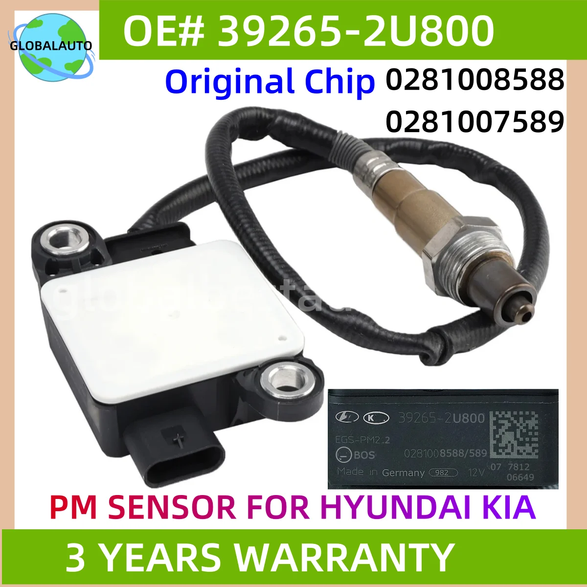 

39265-2U800 Particulate Matter PM Sensor 39265-2U800 0281008588 0281008589 For Hyundai Tucson NX4 1.6 CRDi 2021-2024