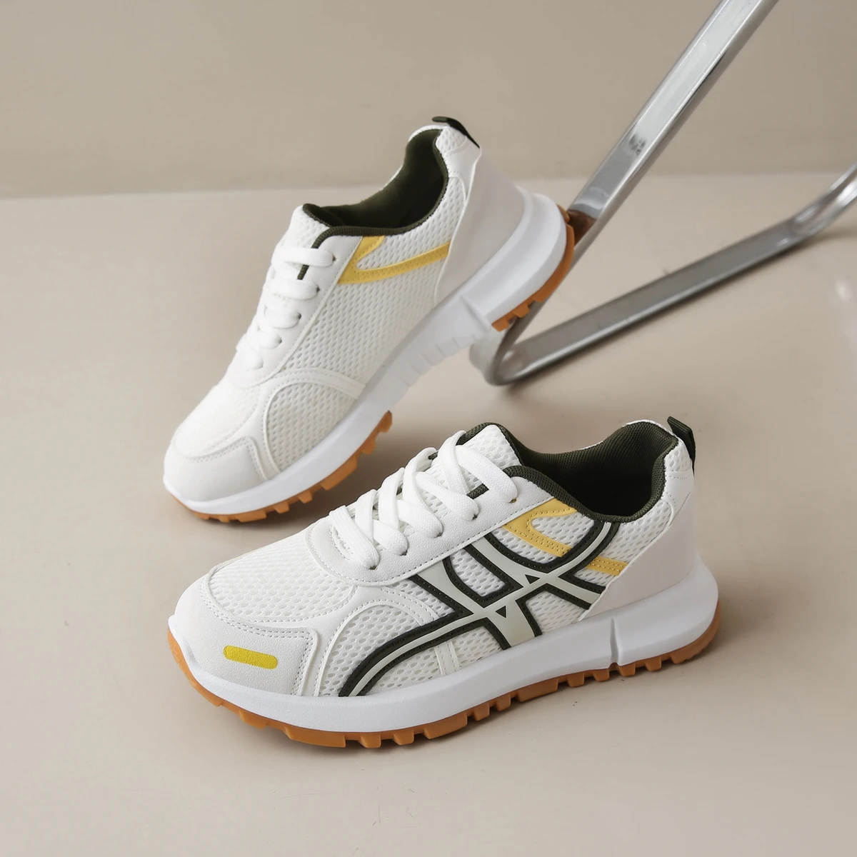 للجنسين منصة أحذية رياضية المرأة الارتفاع زيادة سميكة سوليد حذاء كاجوال زوجين المدربين تنفس شبكة محبوكة أحذية رياضية