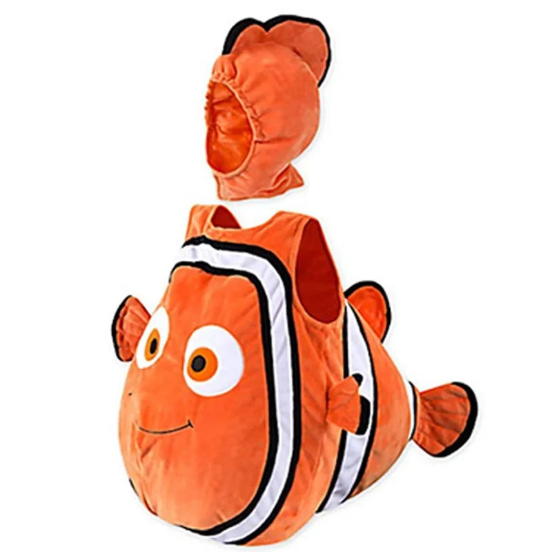 Cute Baby Kids Halloween Anime Nemo Cosplay Hooded Costume Children Finding Clownfish Costume Christmas Party Jumpsuit With Hat