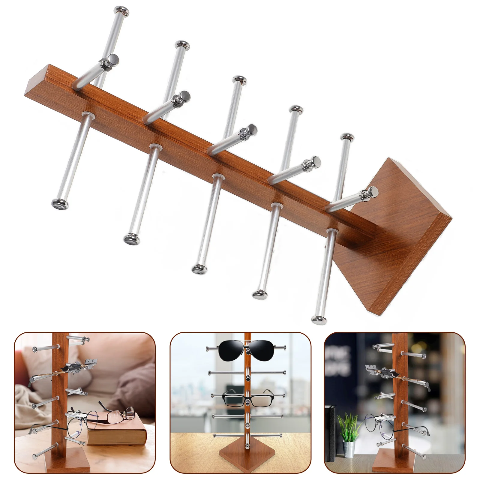 

Premium Multi-Tier Eyeglasses Stand Riser Compact Glasses Storage Display Rack for Home Counter Shop Sunglasses Organizer Holder