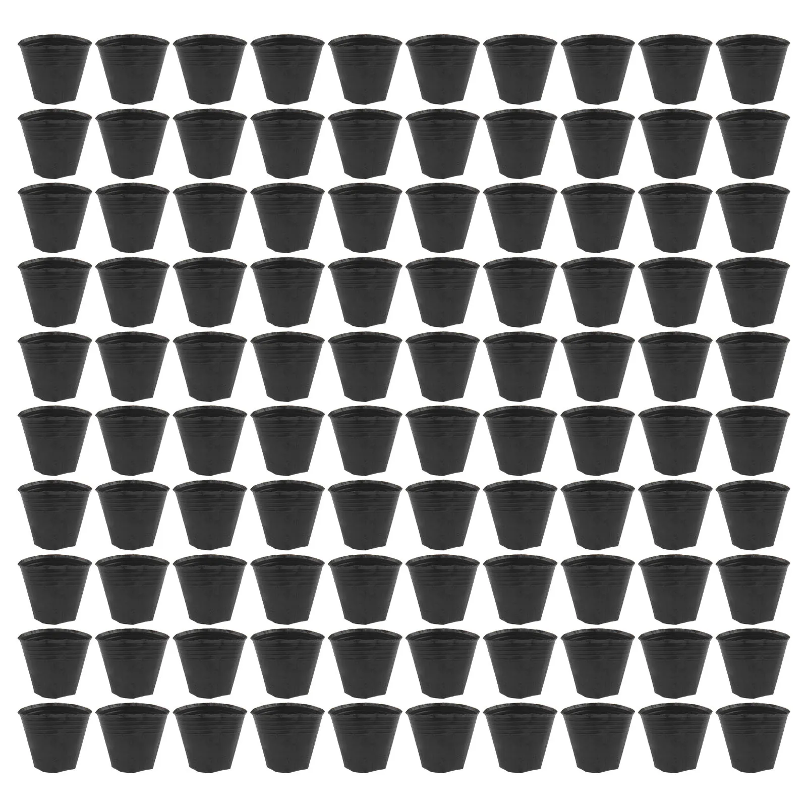 100 Count Lightweight Plastic Nursery Pots for Home Gardeners and Small Scale Growers with Functional Ventilation Features