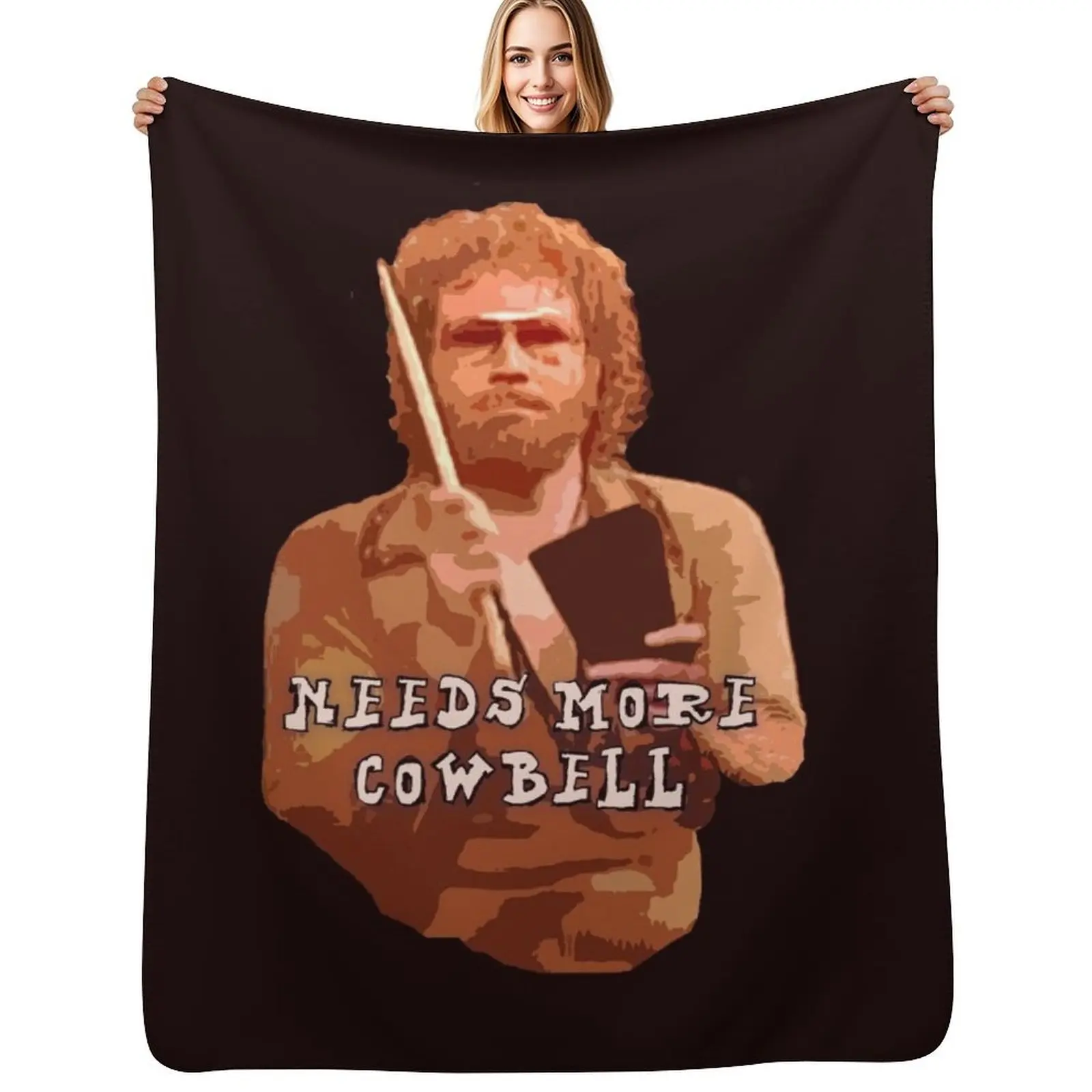 NEEDS MORE COWBELL, PART DEUX Throw Blanket Cozy Home Blanket Gift for Christmas Holiday