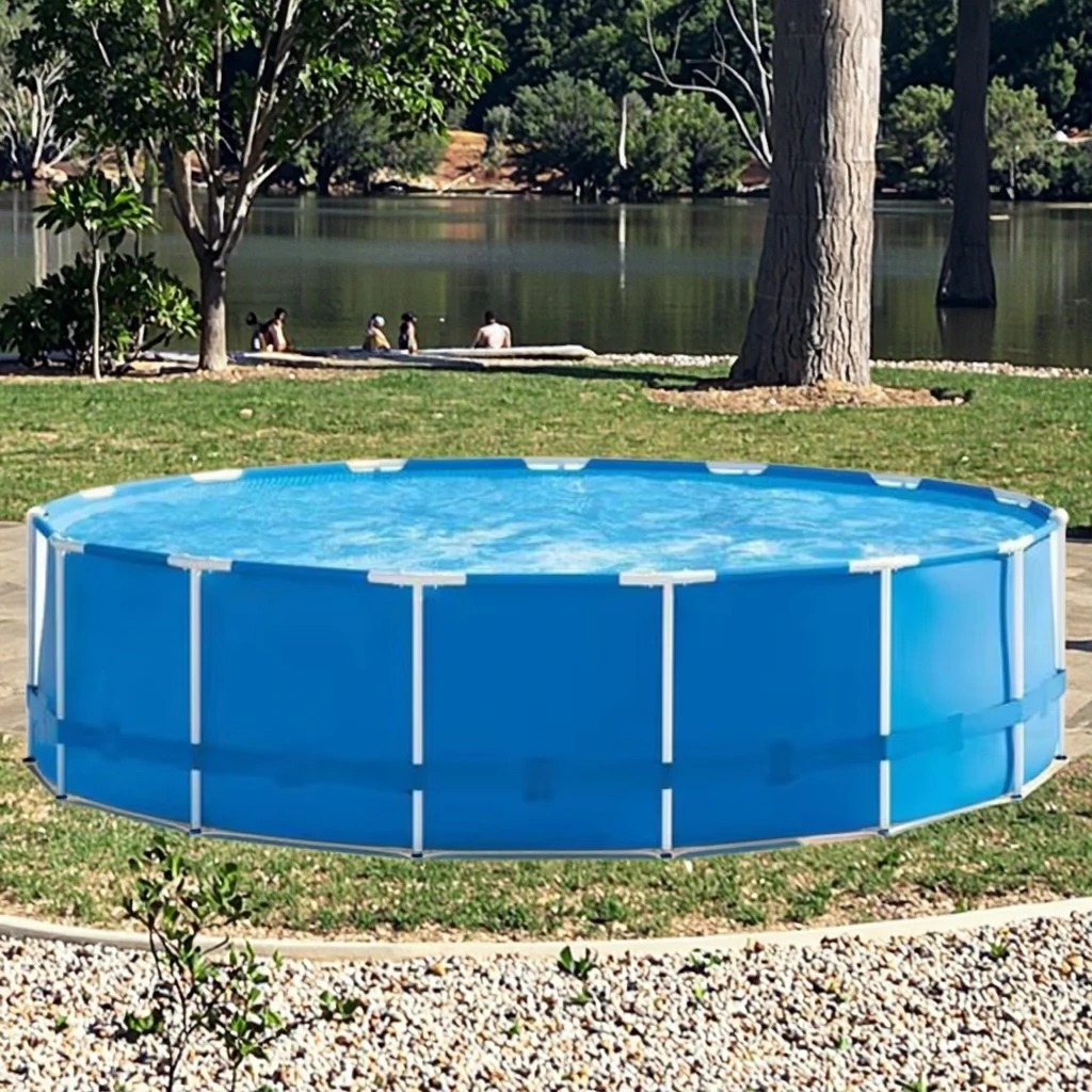 

Плавательный бассейн OEM со стальным каркасом 2026 и прочным ПВХ-материалом, индивидуальный логотип для коммерческих резервуаров