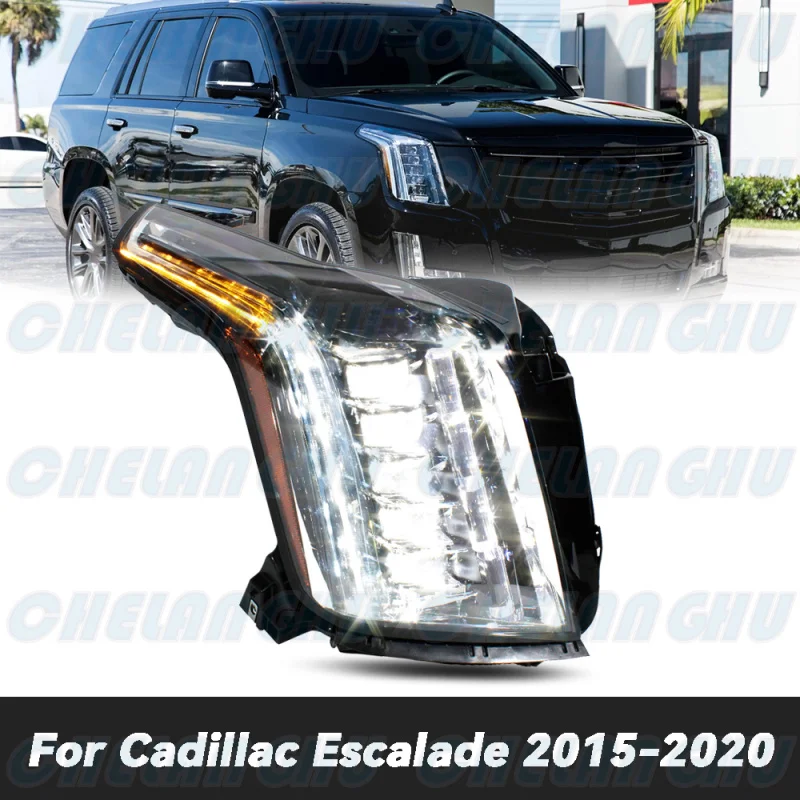 

LED HeadLight For Cadillac Escalade 2015 2016 2017 2018 2019 2020 Right Side Front HeadLamp DRL With LED Bulbs car accessories