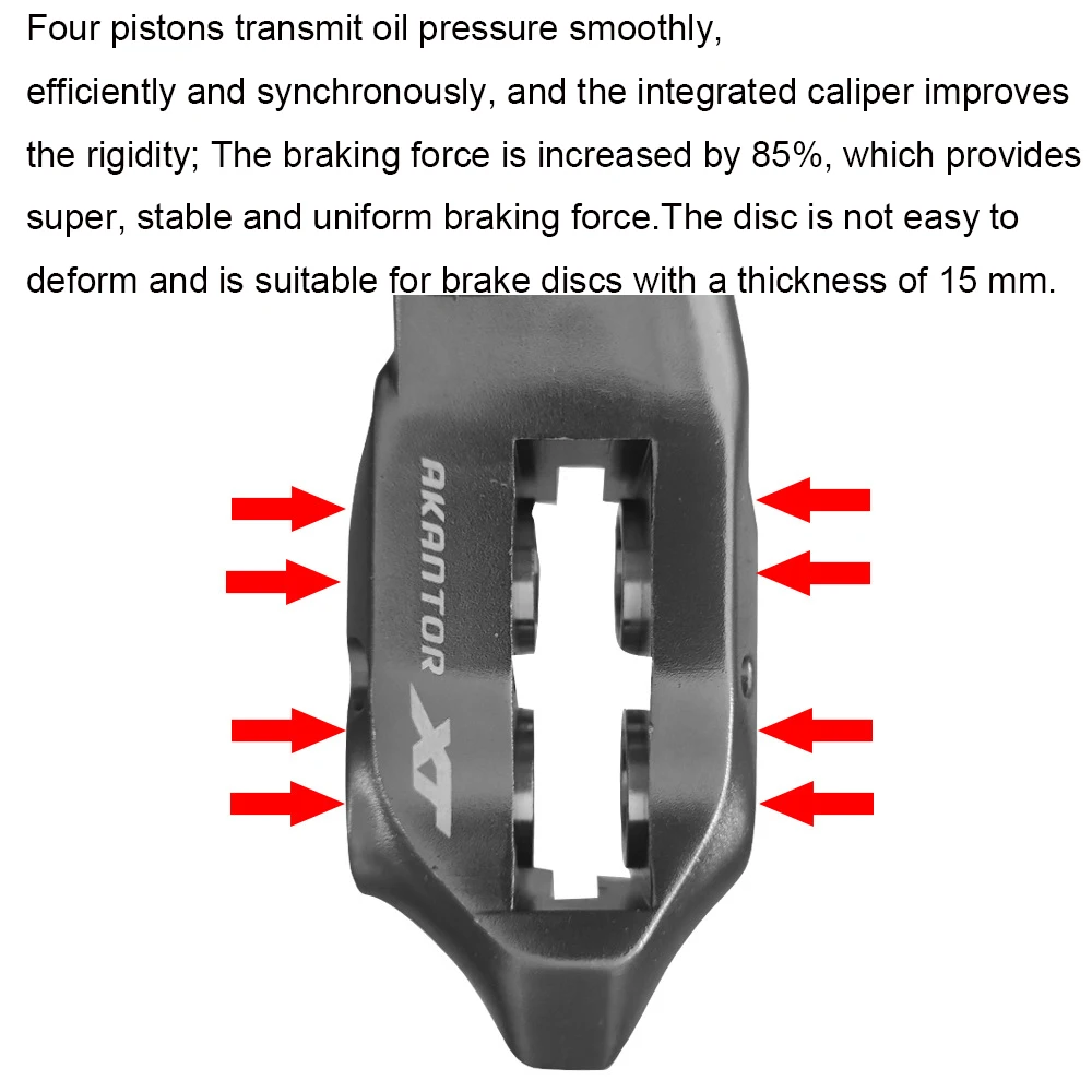 E-Bike Electric Folding Bicycle XT 4 Piston Hydraulic Power Off Disc Brake Oil Pressure Brakes 950/1850mm Four Piston Ultralight