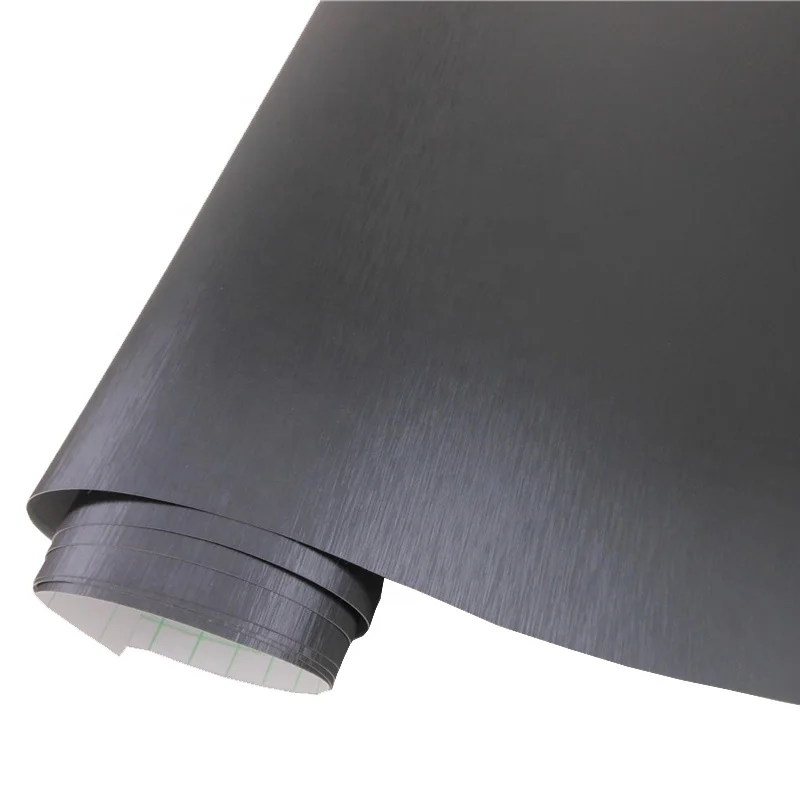 Black Metallic Brushed Aluminum Vinyl Car Wrap Film Metal Brushed Film for Car Wrapping