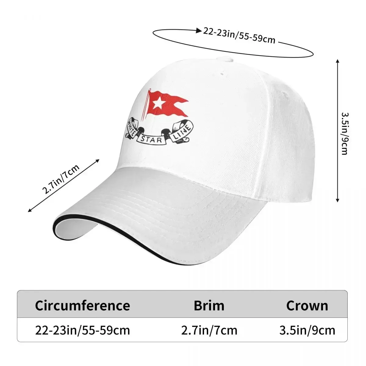 New Titanic White Star Line - Red Flag With Star Logo Cap Fashion Casual Baseball Caps Adjustable Hat Hip Hop Summer Baseball Ha