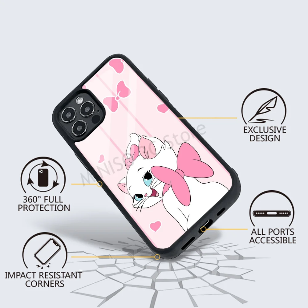 Cartoon Phone Case Strong Magnetic For IPhone 15 14 13 Pro Max 11 12 Mini M-Maries Cat For Magsafe