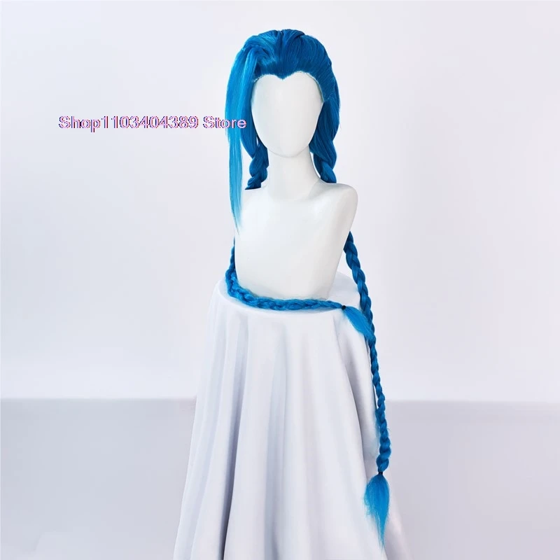 LOL jinx cosplay Anime Arcane wig bule long hair wig  girls cosplay prop wig for halloween anime cosplay party Jinx wig