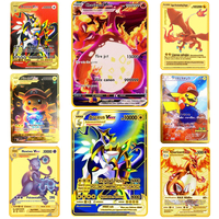 English 10000 Point Metal Card Vmax Gx Pokemon Metal Cards Pikachu Charizard Gold Limited Game Collection Card Edition Kids Gift