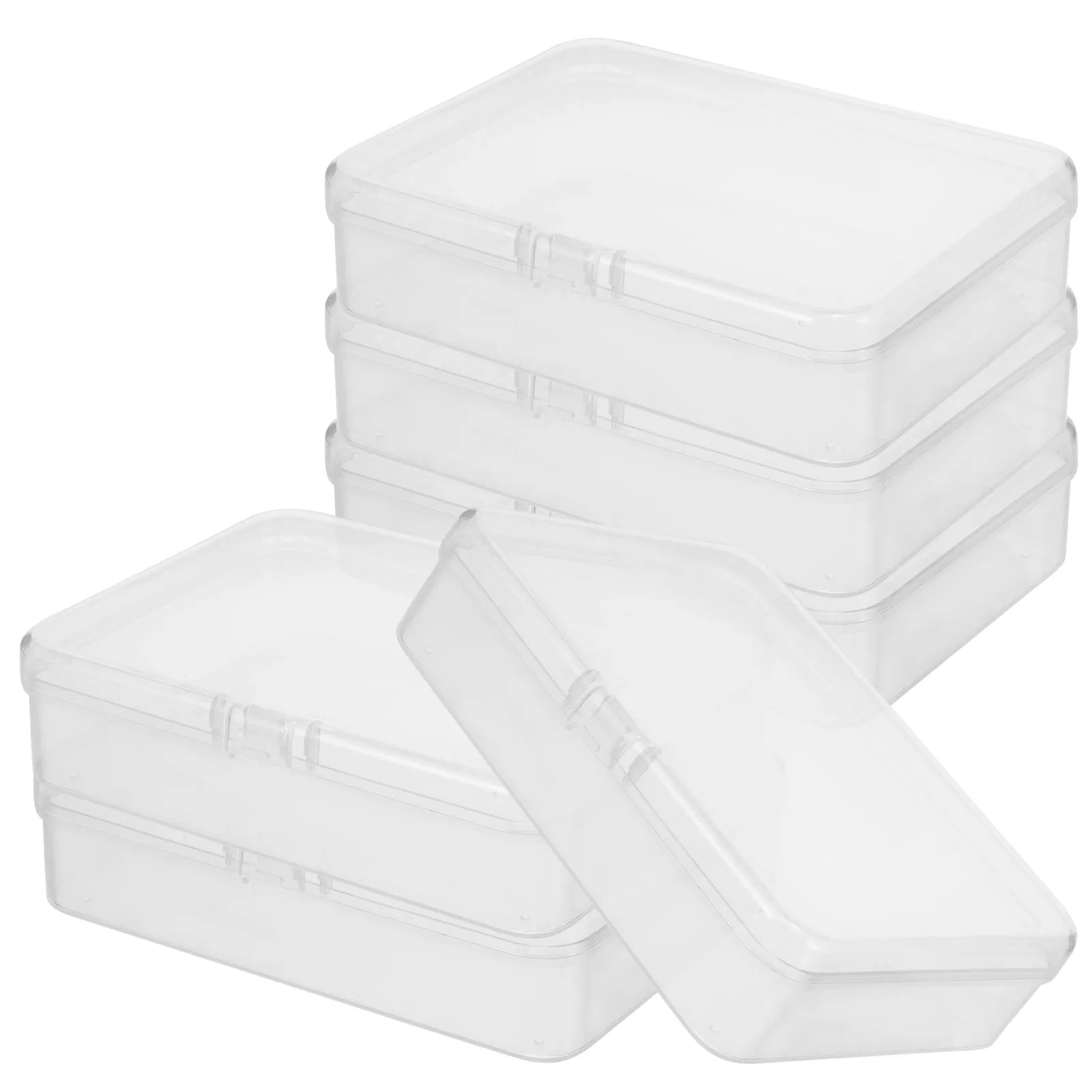 

6pcs Clear Plastic Storage Boxes 4 5x3 4 Inch Transparent Rectangular Containers for Beads Jewelry Accessories ganizing Small