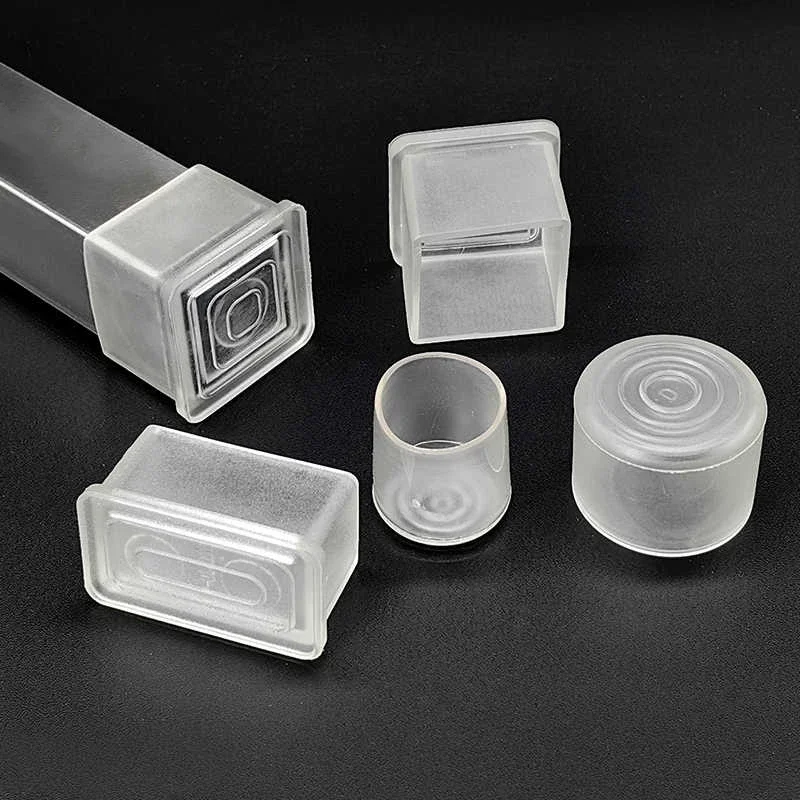 4-50Pcs PVC Transparent Furniture Table Foot Tip Chairs Legs Pad Protector Cover Square/Round Pipe Plug Lid Protection Cap