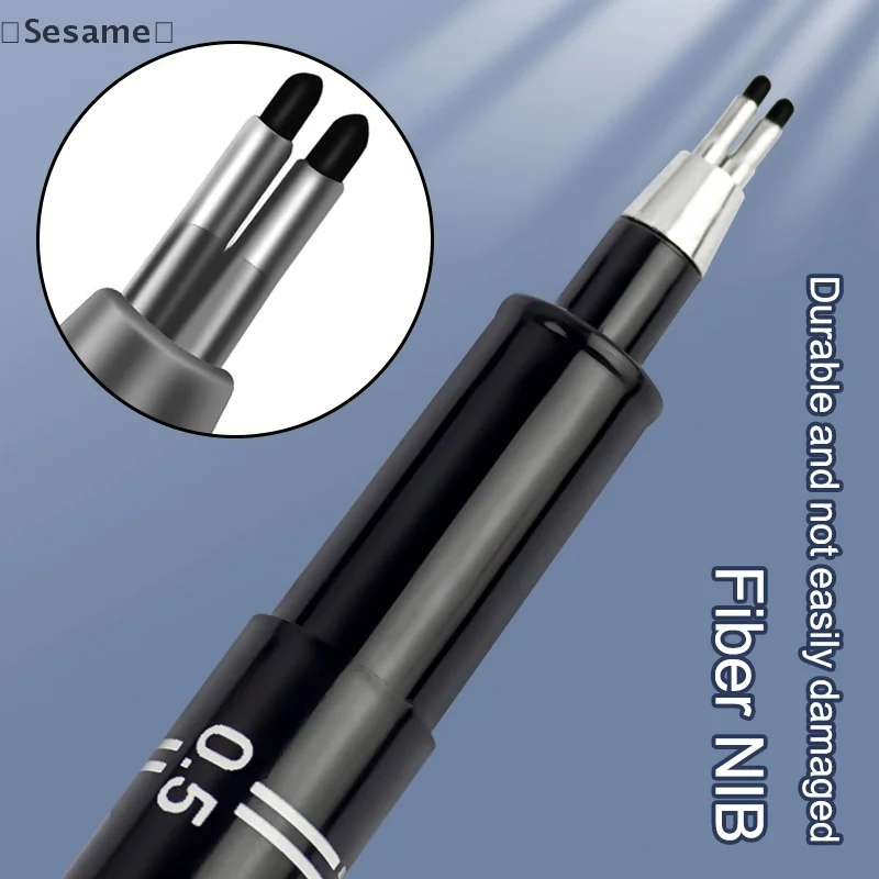 〔Sesame〕Double-Line Gel Pen 0.1mm/0.3mm/0.5mm, Essential For Architectural Design Exams, Note-Taking, And Painting