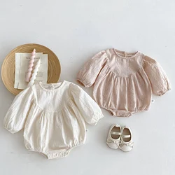 2024 New Autumn 0-24M Baby Girls Clothing Toddler Baby Girls Romper Long Sleeved Cotton Embroidery Infant Baby Girls Jumpsuit