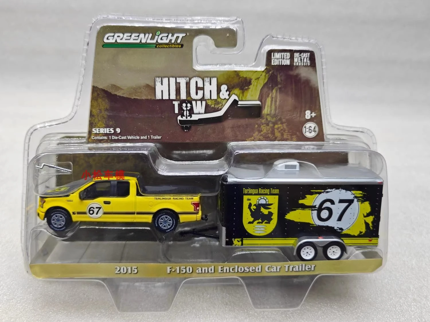 1:64 2015 F-150 and Enclosed car Trailer High Simulation Alloy Car Model Collectible Toy Gift Display Ornament