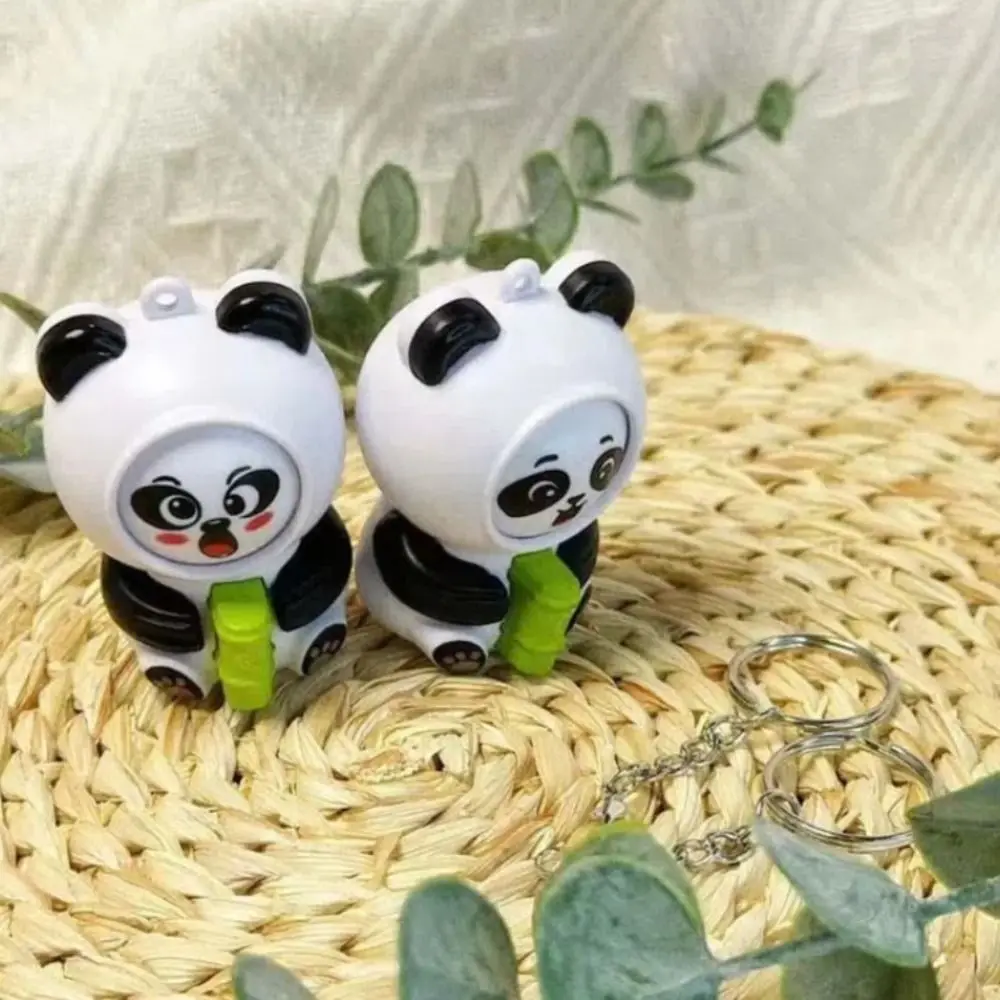 With Whistle Panda Face Changing Doll Anime Ornament Chinese Style Panda Face Makeup Toy 4 Facial Mini Panda Face Changing Toy