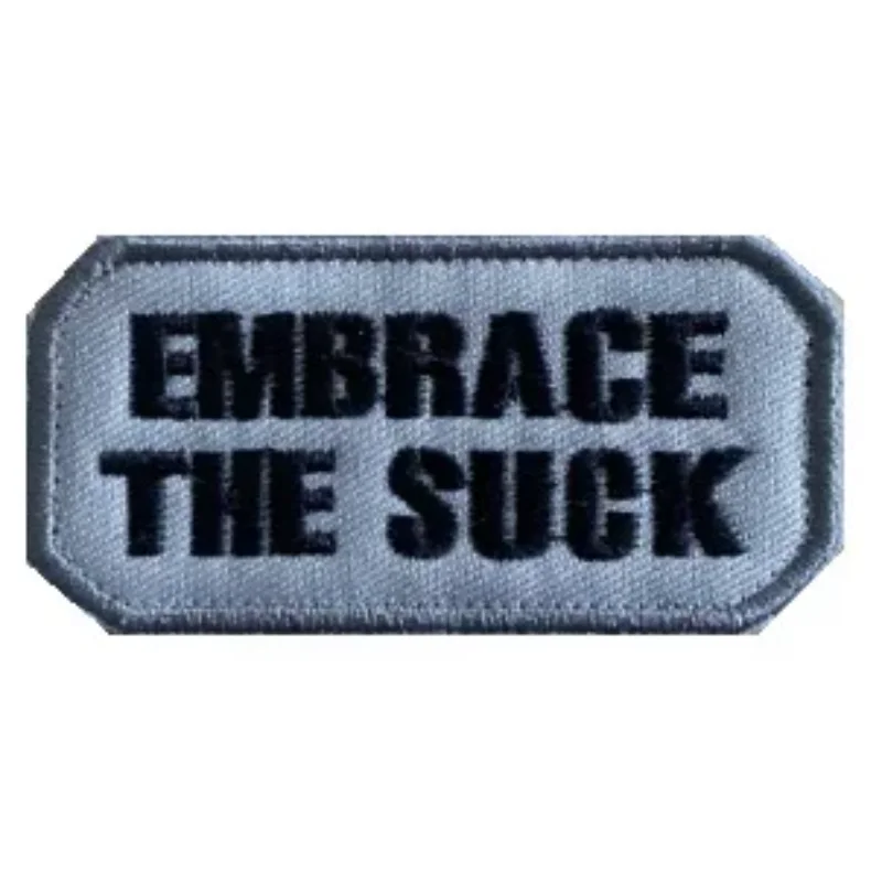 Embrace The Suck Embroidery Letters Patch Personalized Slogan Hook&loop Badge Live Free or Die Hard Camo Emblem for Uniforms DIY