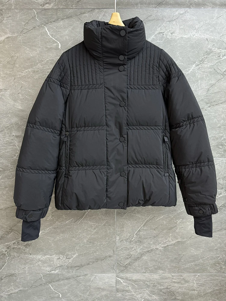 SVORYXIU الشتاء عارضة نمط الوقوف طوق سحابات يندبروف تصميم أسفل سترة المرأة الأزياء الأبيض رشاقته الدافئة أسفل سترة #4