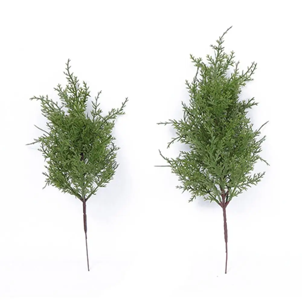 Green Artificial Pine Branch Christmas Tree Plastic Fake Cypress Leaves Home Decoration Festival Ornament Simulation Pine Needle