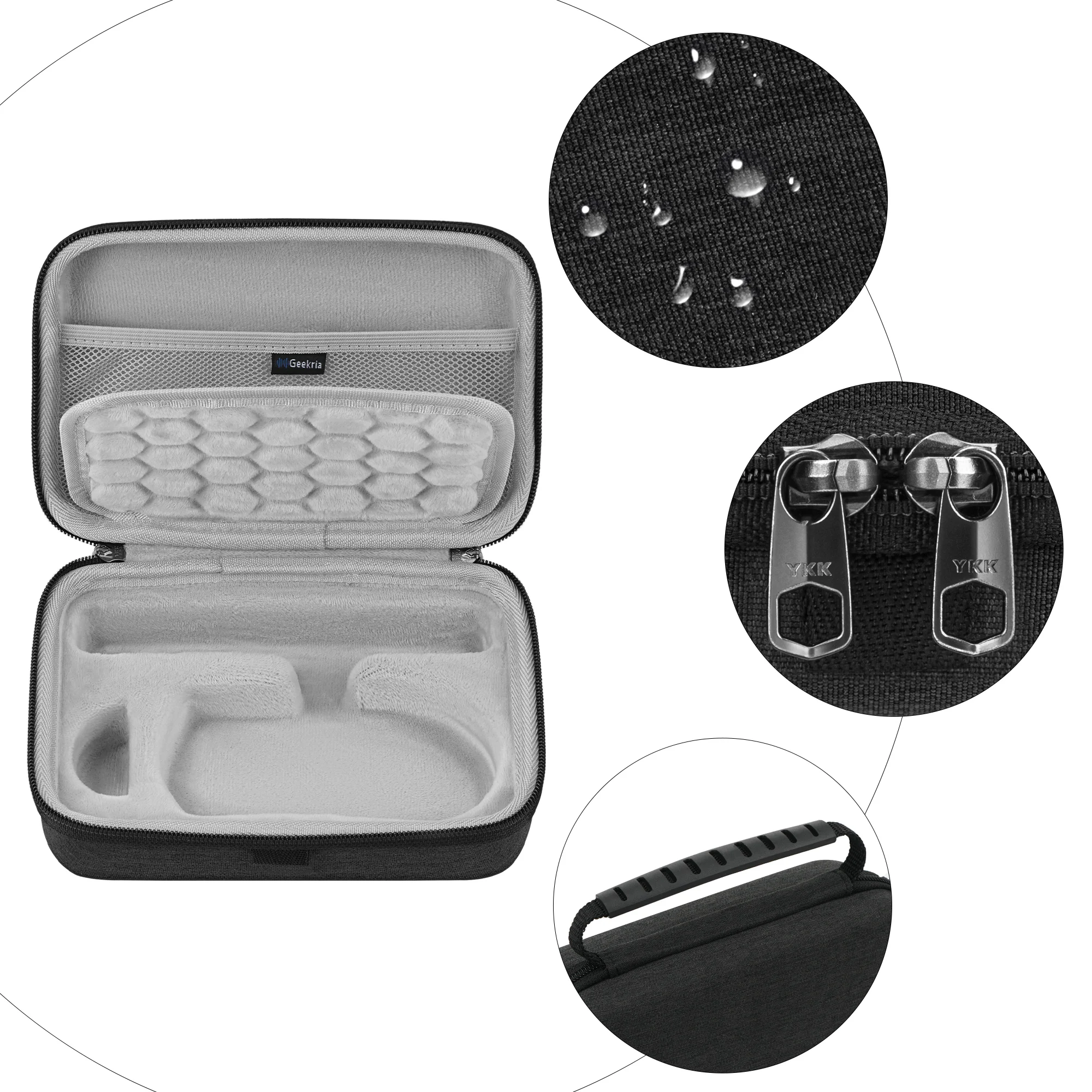 Geekria Mouse Carrying Case, Compatible with Razer DeathAdder V4 Pro/DeathAdder V3 Pro, Hard Shell Protective Bag (Dark Gray)