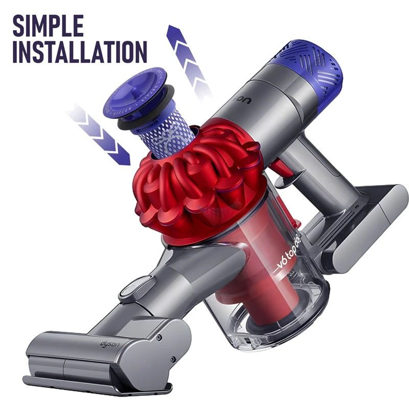 อะไหล่ไส้กรองก่อนกรองสำหรับ V6 Dyson V7 V8 DC58 DC59แผ่นกรองสุญญากาศ HEPA ทำความสะอาดง่ายทนทานและล้างทำความสะอาดได้965661-01