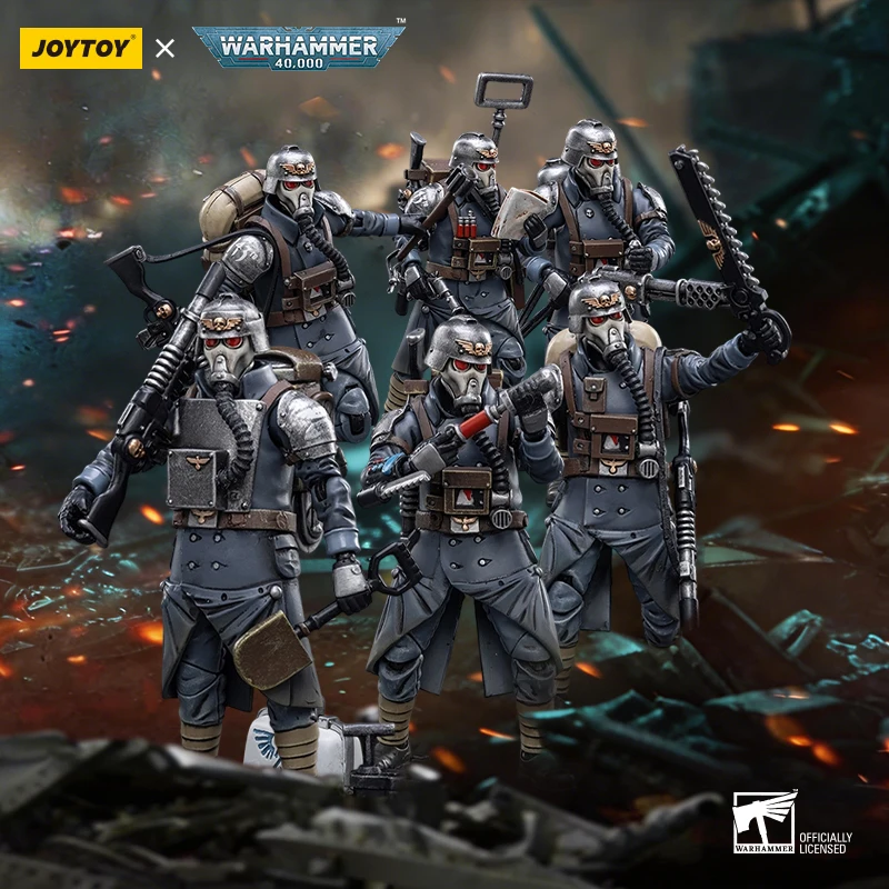 

Фигурка JOYTOY Warhammer 40K 1/18: Астра Милитарум, Корпус Смерти, Ветеранский отряд, Сержант, Гвардеец, Сапер, Медик