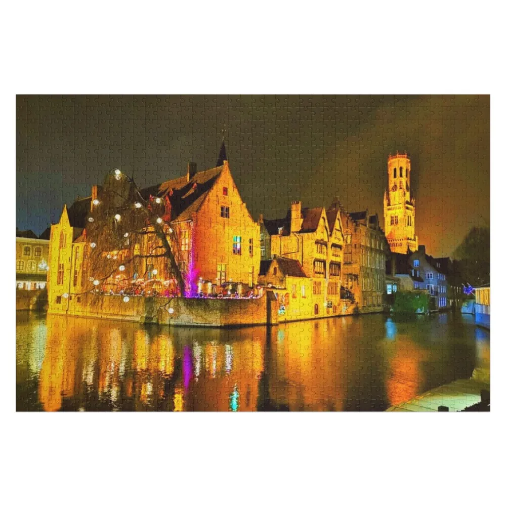 

Деревянные пазлы Bruges Magica Belgium для взрослых, деревянные пазлы с именами, персонализированные игрушки, пазлы на заказ