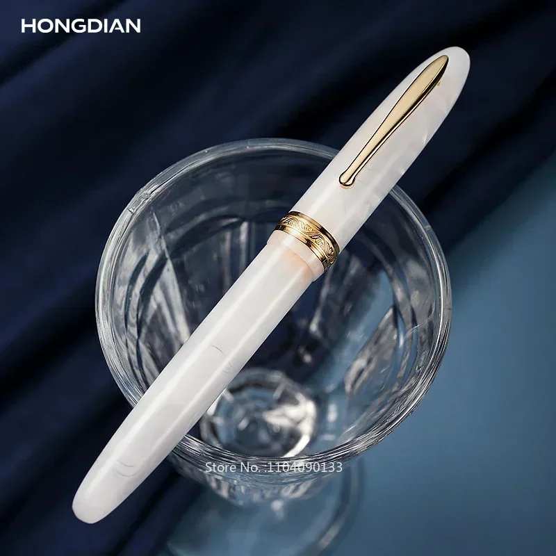 

Hot Hongdian N9 Sea Of Cloud Steel/Blade Nib Fountain Pen Business Office Signature Pen Rotating Writing Acrylic Resin Pen