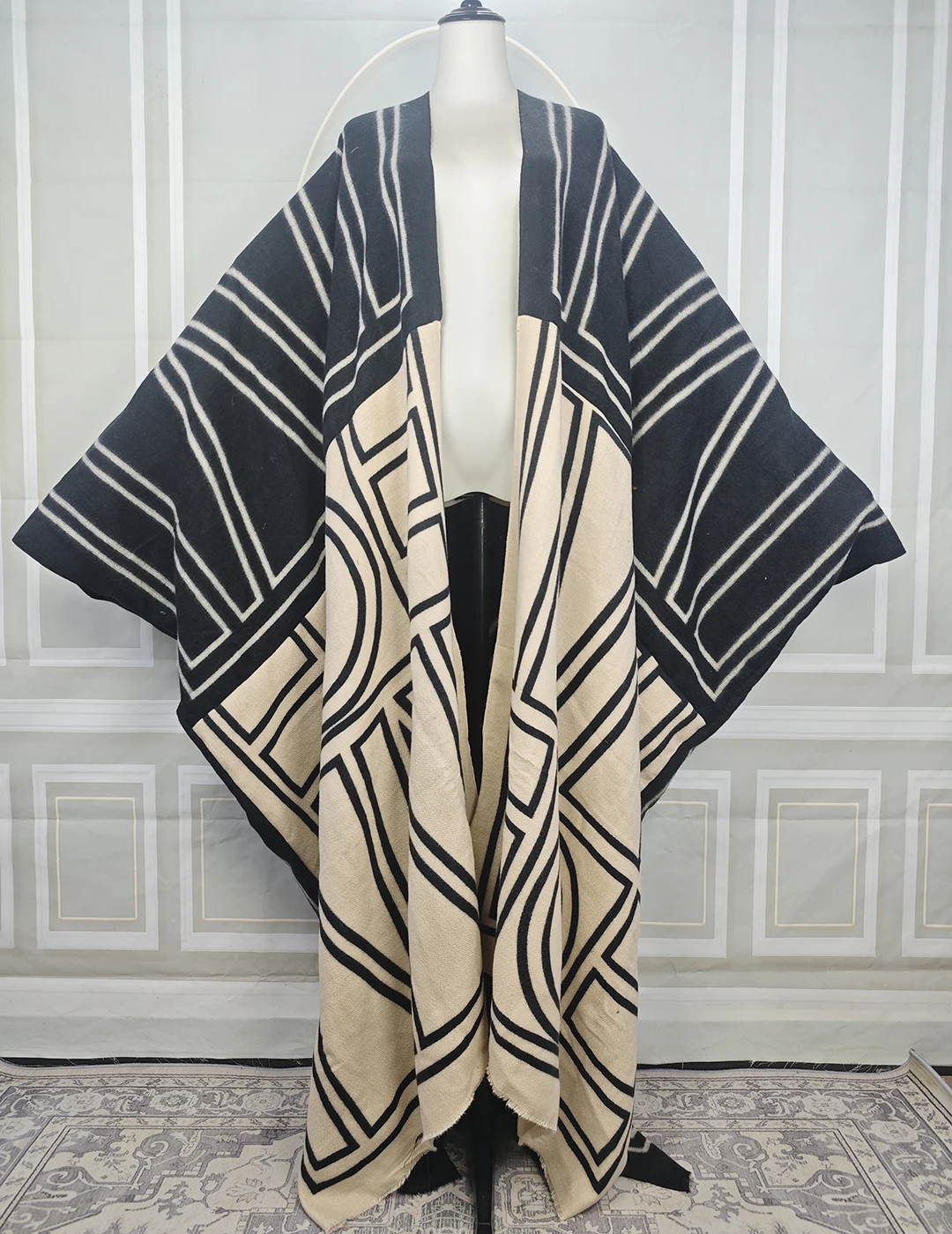 

African Women Fashion Open Front Cardigans Winter Oversize Winter Warm Loose Poncho Dubai Luxury Kaftan Outfits Duster