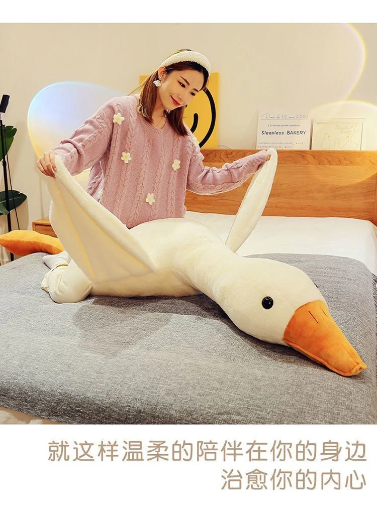 50-190 cm Kawaii Große Gans Stofftier Ente Rosa Riesige Gans Plüschtiere Schlafkissen Große Weiche Puppe Geschenke für Kinder – Detail 18