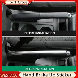 Car Handbrake Hand Brake Knob Sticker Cover Trim for Volkswagen VW T-Cross Tcross 2018 2019 2020 2021 2022 2023 Accessories