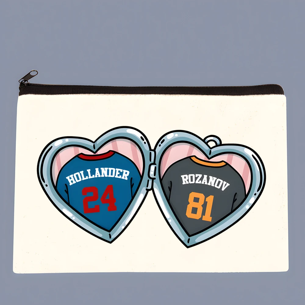Heated Rivalry Print Portable Cosmetic Bag Travel Makeup Pouch Graphic Lightweight Toiletry Carry Bag