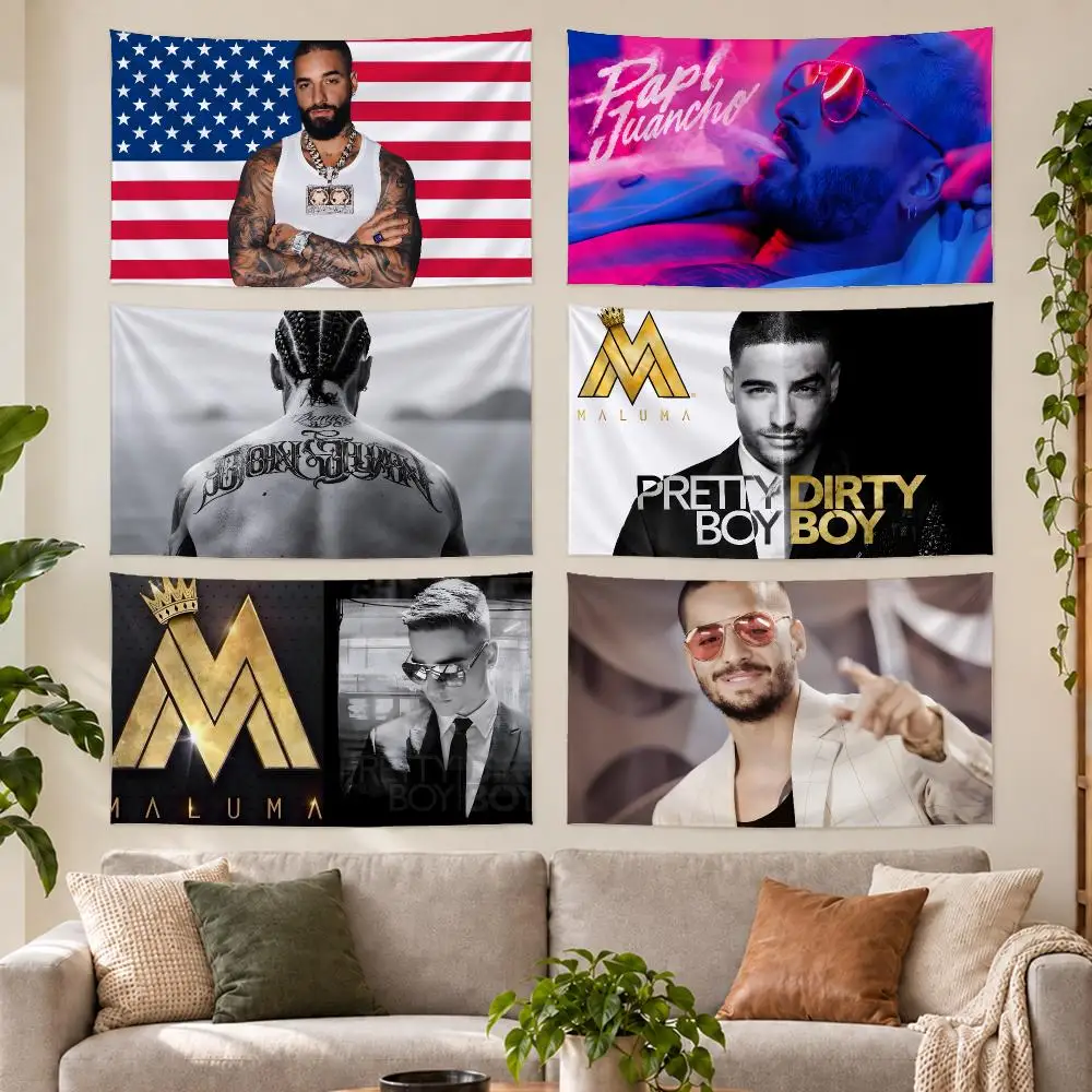 Colombian Singer M-Maluma Tapestry Outdoor Parties Bedrooms Living Rooms Dorm Rooms Wall Decor Banners Gifts