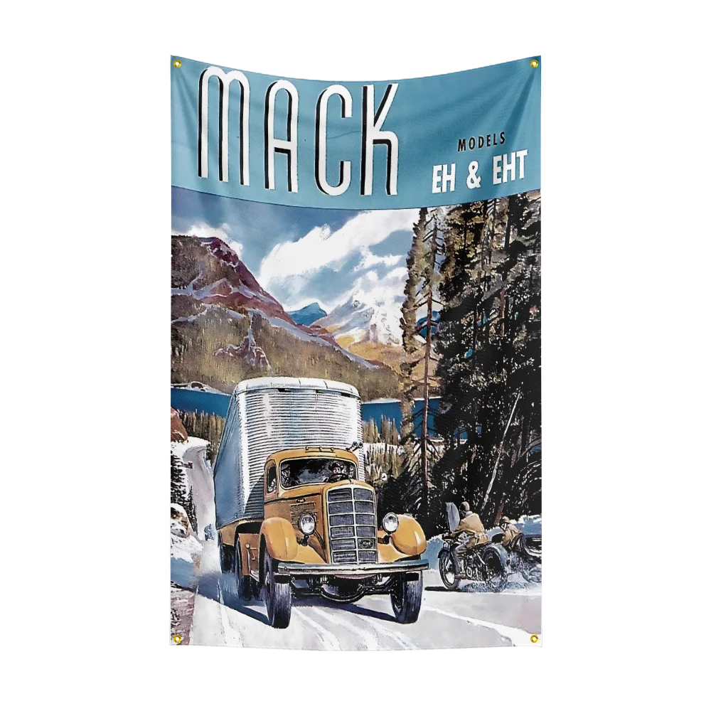 M-MACKS Car Flag Banner 3ft x 5ft Polyester with Brass Grommets HD Printing Exhibition, Racing, Car Fans, Porch, Garage Decor - Detail 1