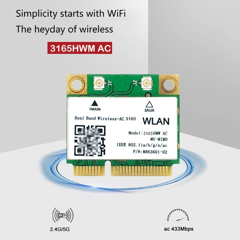 3165HMW беспроводная карта памяти 5G AC 600M 3165 двухдиапазонный мини PCIE Wi-Fi адаптер