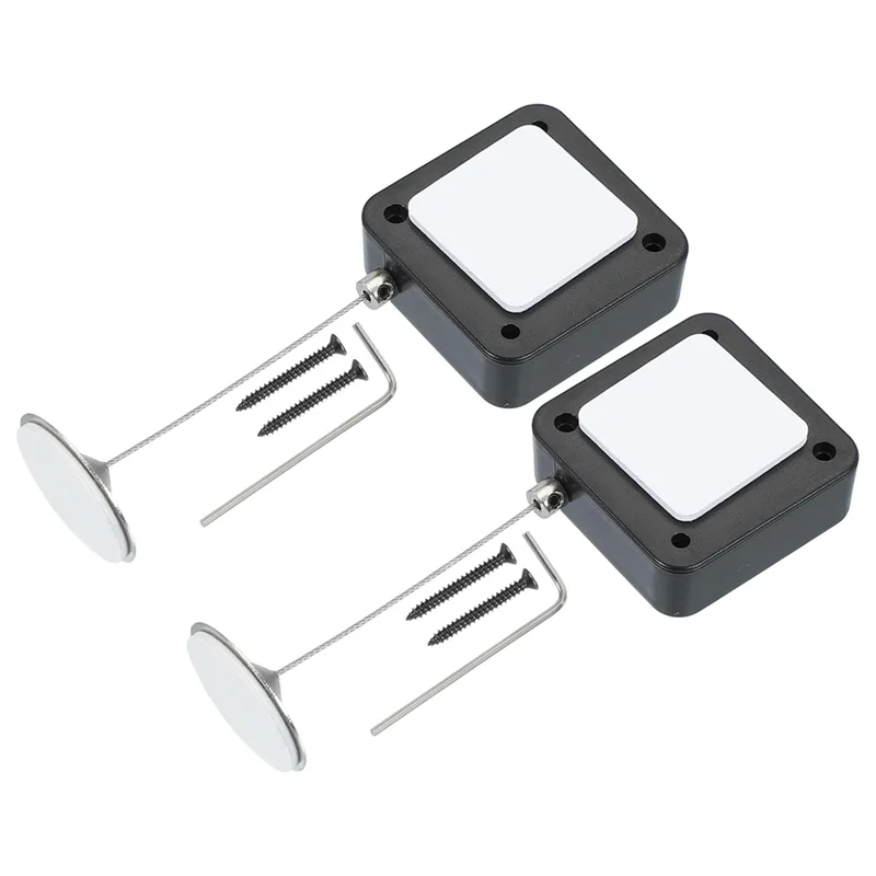 

A25F-5 Ft Retractable Remote Control Tether, 2 Pack Security Cable Lanyard Lock With Double Sided Adhesive & Screw