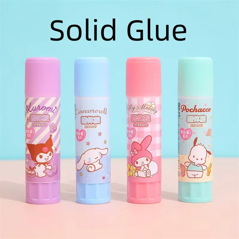 24 pcs/lot Sanrio Kuromi Melody Cinnamoroll Pochacco Solid Glue Guns Sticks DIY Tools Student Handmade Office School Supplies