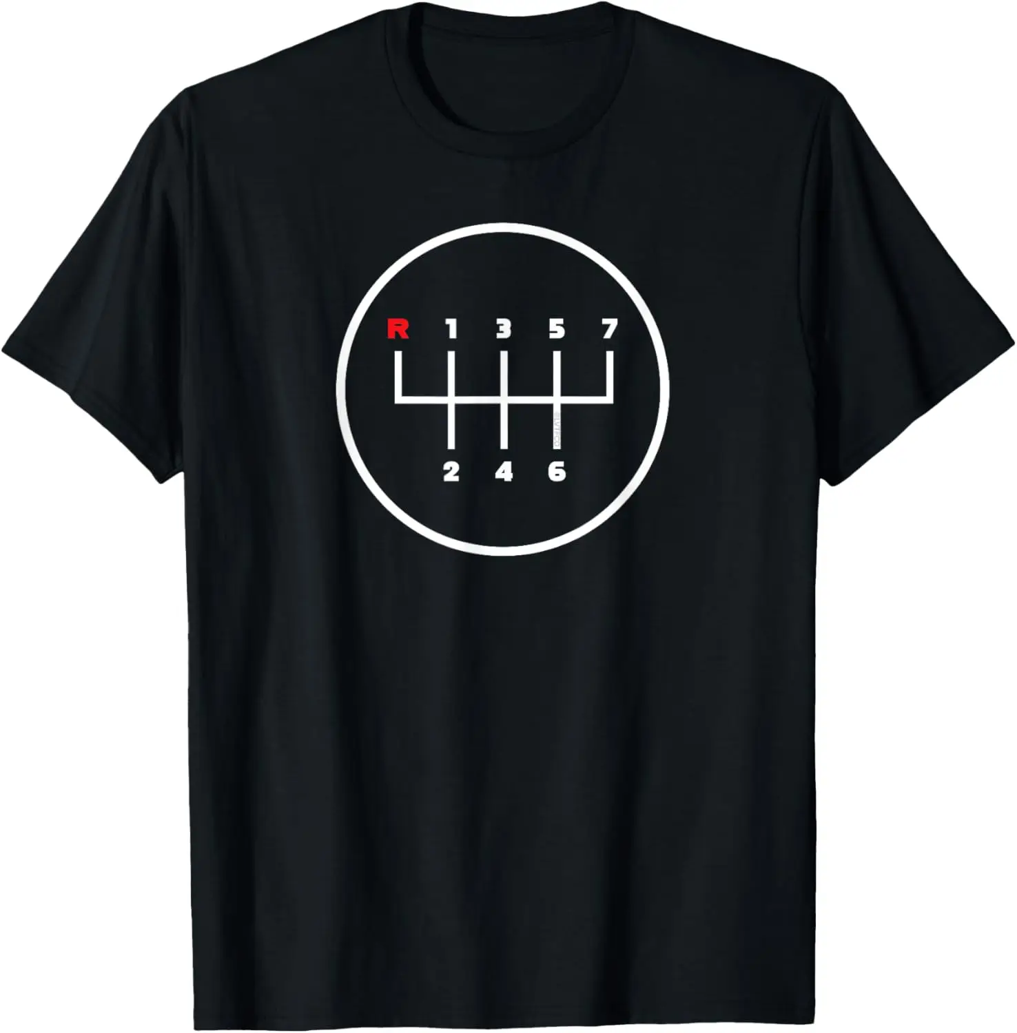 Car Manual Gear Shifter Knob Pattern Icon (7 Speed) T-Shirt