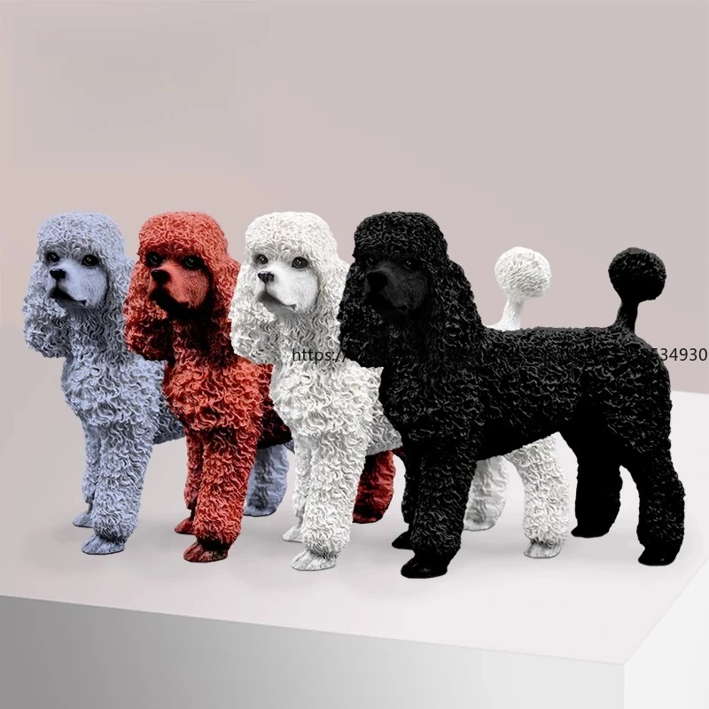 

Статуя собаки-пуделя, элегантная реалистичная фигурка, декор для приборной панели автомобиля из смолы, домашний коллекционный реалистичный подарок на память домашнего животного