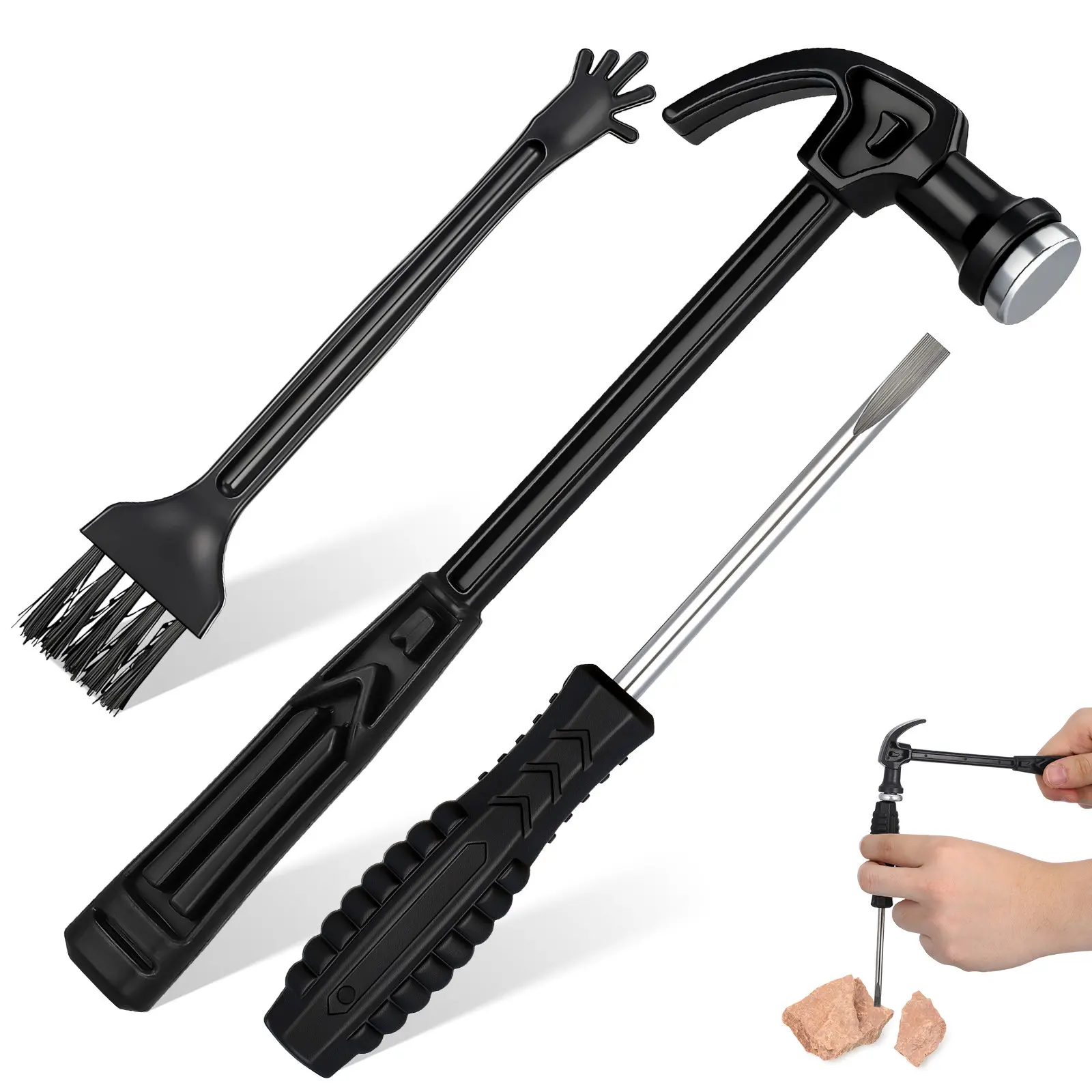 

2Sets Excavation Tool Kit for Children Realistic Digging Experience Enhances Sensory Skills Plastic Hammer Chisel Brush Kids