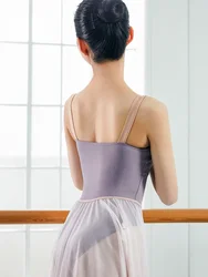 Camisole à large sangle pour femmes, nouvelle couleur assortie, vêtements de gymnastique pour adultes, entraînement à la danse, justaucorps de Ballet pour femmes