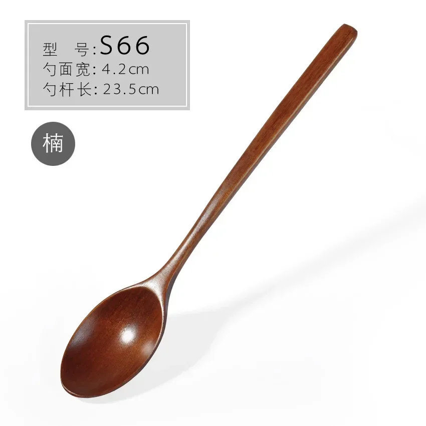 1PCS Korean Wooden Soup Spoon, Long Handle Wooden Tea Dessert Spoon, Coffee Mixing Spoons Natural, Cooking Spoon Cucharas Cocina