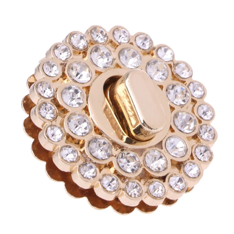 Women for rhinestone Metal DIY Clasp Turn Twist Lock For Handbag Shoulder Bag Pu