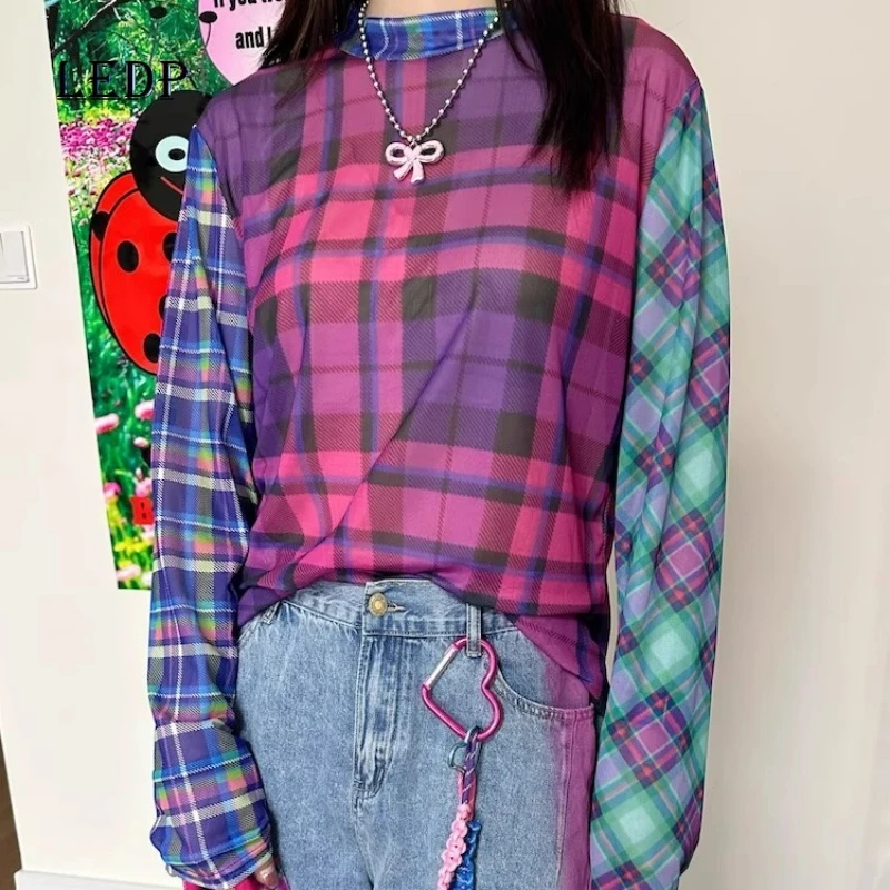 

Original Design Women's Top Summer Breathable Thin Elastic Bottoming Shirt Mesh Loose Thin Versatile Sunscreen Clothing Ladies