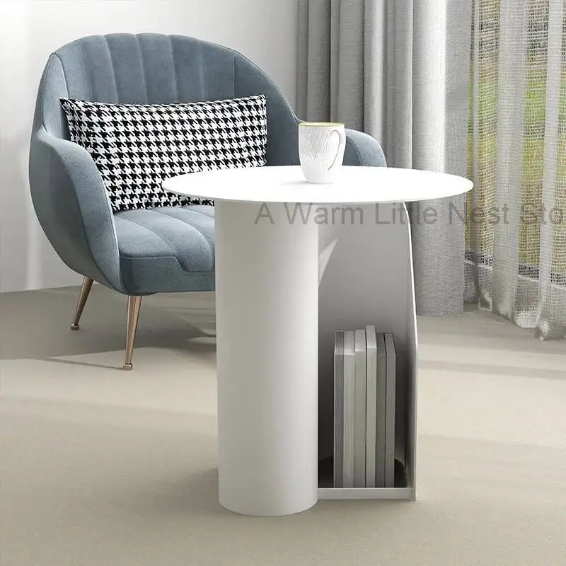 

Center Coffee Table Design Kitchen European Metal Storage Coffee Table Round Mesita Auxiliar Salon Balcony Accessories OC50BZ